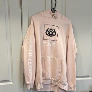 686 Men's Light Pink Hoodie with Logo